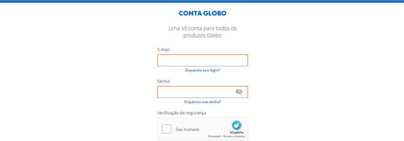 Página de login do quadro "Quem quer ser um milionário"